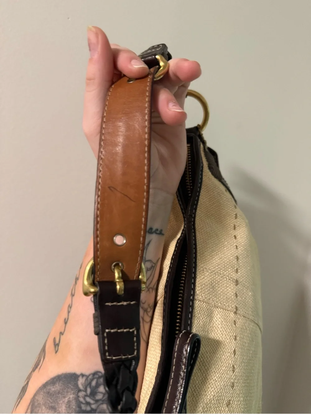 Coach soho hobo angora straw / see descr for callouts